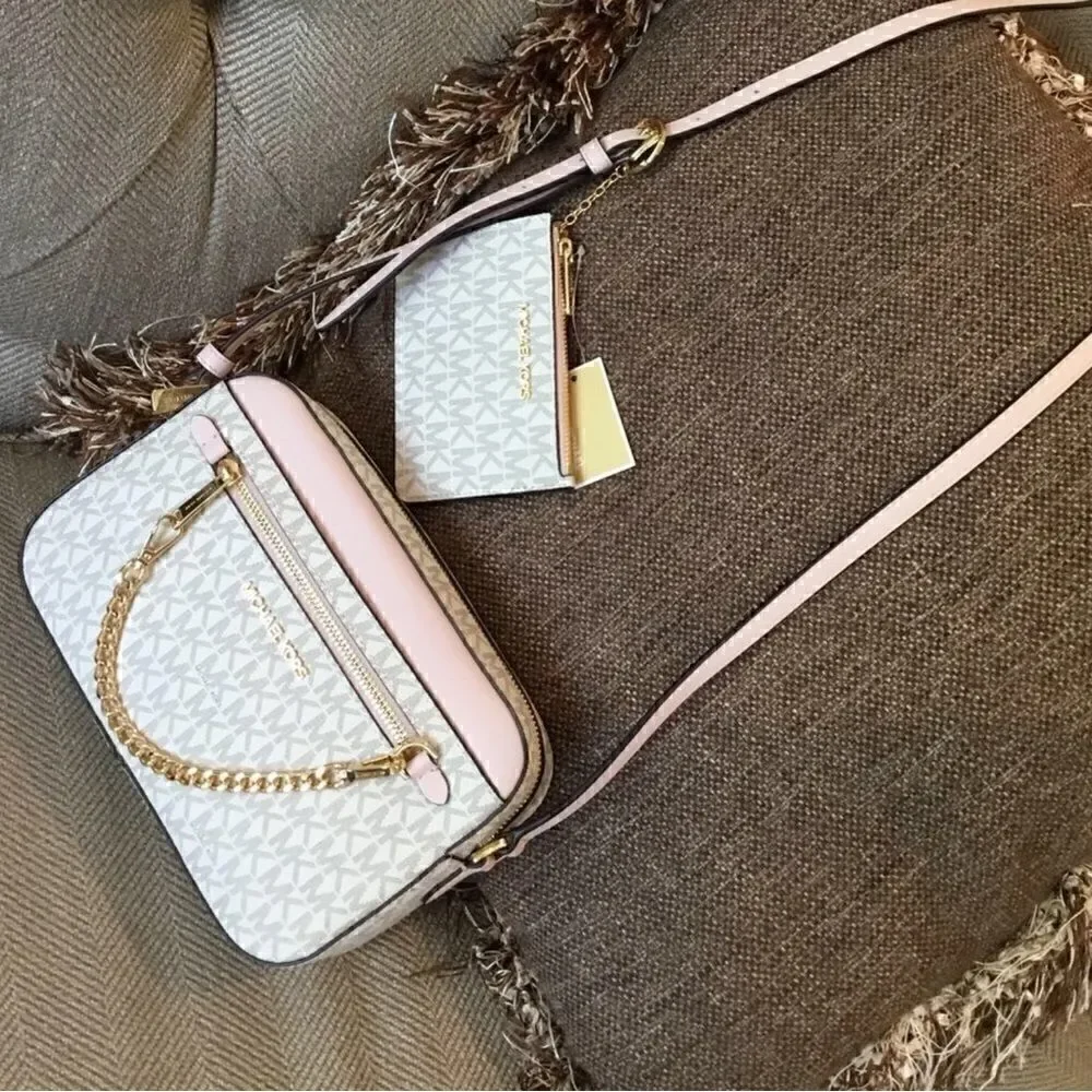 NEW MICHAEL KORS JET SET CROSSBODY AND CARD CASE/COIN